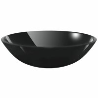 vidaXL Waschbecken Hartglas 42 cm schwarz