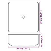 vidaXL Waschbecken Quadratisch Keramik Wei&szlig; 38 x 38 x 13,5 cm