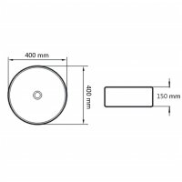 vidaXL Waschbecken Rund Keramik Wei&szlig; 40 x 15 cm