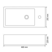 vidaXL Waschbecken Rechteckig mit Hahnloch Keramik Wei&szlig; 46x25,5x12 cm