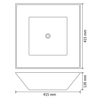 vidaXL Waschbecken Quadratisch Keramik Wei&szlig; 41,5 x 41,5 x 12 cm