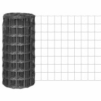 vidaXL Eurozaun Stahl 25 x 0,8 m Grau