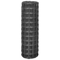 vidaXL Eurozaun Stahl 25 x 1,2 m Grau