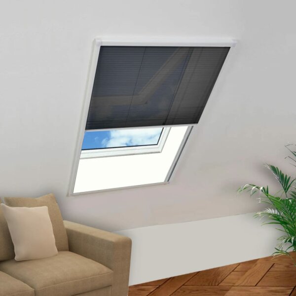 vidaXL Insektenschutz-Plissee f&uuml;r Fenster Aluminium 80 x 100 cm