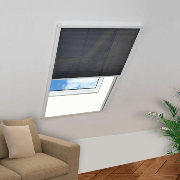 vidaXL Insektenschutz-Plissee f&uuml;r Fenster Aluminium 80 x 120 cm