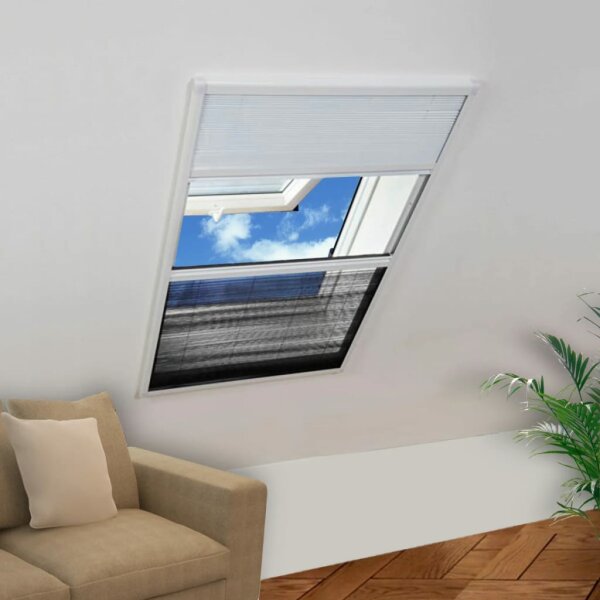 vidaXL Insektenschutz-Plissee f&uuml;r Fenster Jalousie Aluminium 80x120 cm
