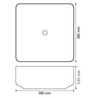 vidaXL Waschbecken Keramik Quadratisch Schwarz 38 x 38 x 13,5 cm