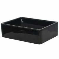 vidaXL Waschbecken Keramik Rechteckig Schwarz 41 x 30 x 12 cm