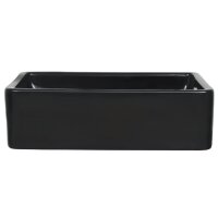 vidaXL Waschbecken Keramik Rechteckig Schwarz 41 x 30 x 12 cm