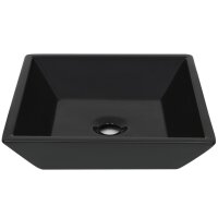 vidaXL Waschbecken Keramik Quadratisch Schwarz 41,5 x 41,5 x 12 cm