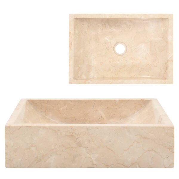 vidaXL Waschbecken 45x30x12 cm Marmor Creme