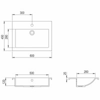 vidaXL Granitbecken 600&times;450&times;120 mm Schwarz