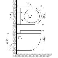 vidaXL Wand-WC Keramik Schwarz