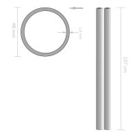 vidaXL 2 Stk. Edelstahlrohre Rund V2A 2m Ø48x1,8mm