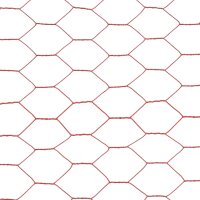 vidaXL Drahtzaun Stahl mit PVC-Beschichtung 25x1 m Rot