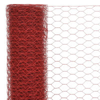 vidaXL Drahtzaun Stahl mit PVC-Beschichtung 25x1,2 m Rot