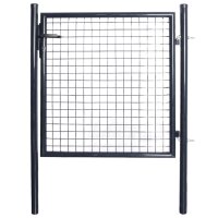 vidaXL Mesh-Gartentor Verzinkter Stahl 85,5x100 cm Grau