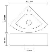 vidaXL Waschbecken mit &Uuml;berlauf 45 x 32 x 12,5 cm Keramik Silbern