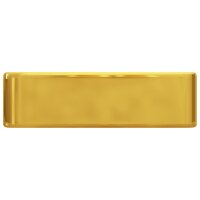 vidaXL Waschbecken mit Wasserhahnloch 48 x 37 x 13,5 cm Keramik Golden