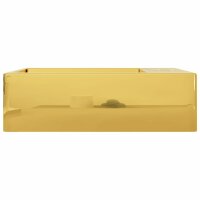 vidaXL Waschbecken mit &Uuml;berlauf 49 x 25 x 15 cm Keramik Golden