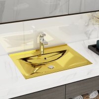 vidaXL Waschbecken mit &Uuml;berlauf 60x46x16 cm Keramik Golden