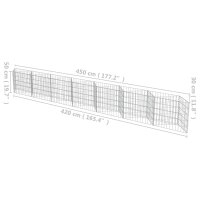 vidaXL Gabionenwand Verzinkter Stahl 450&times;30&times;50 cm