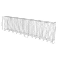 vidaXL Gabionenwand mit Abdeckung Verzinkter Stahl 600&times;50&times;150 cm