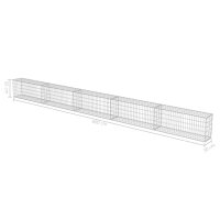 vidaXL Gabionenwand mit Abdeckung Verzinkter Stahl 600&times;30&times;50 cm