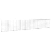 vidaXL Gabionenwand mit Abdeckung Verzinkter Stahl 600&times;30&times;100 cm