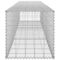 vidaXL Gabionenwand mit Abdeckung 300&times;50&times;50 cm Verzinkter Stahl