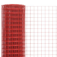 vidaXL Drahtzaun Stahl mit PVC-Beschichtung 10x1 m Rot