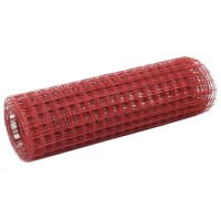 vidaXL Drahtzaun Stahl mit PVC-Beschichtung 25x0,5 m Rot