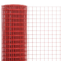 vidaXL Drahtzaun Stahl mit PVC-Beschichtung 25x1,5 m Rot