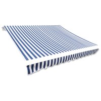 vidaXL Markisenbespannung Canvas Blau & Weiß...