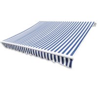 vidaXL Markisenbespannung Canvas Blau & Weiß...