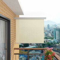 vidaXL Balkon-Seitenmarkise Multifunktional 150x200 cm Creme