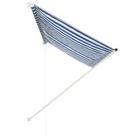 vidaXL Einziehbare Markise 250&times;150 cm Blau und Wei&szlig;