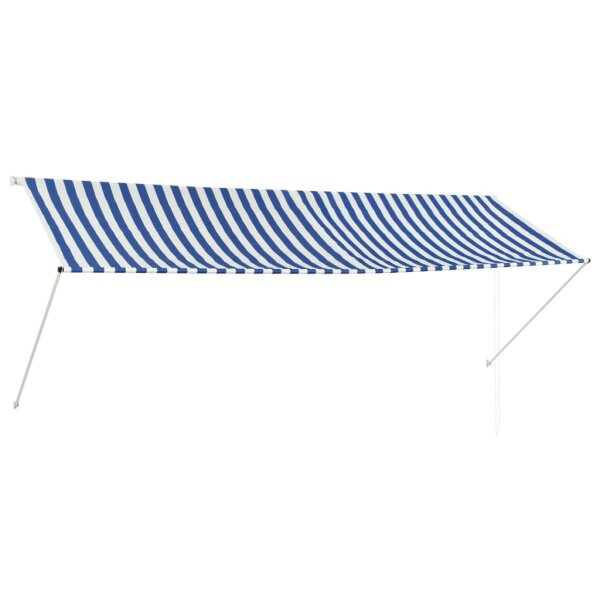 vidaXL Einziehbare Markise 350 x 150 cm Blau und Wei&szlig;