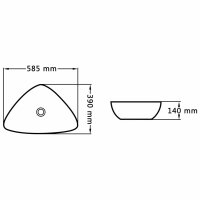 vidaXL Waschbecken 58,5 x 39 x 14 cm Keramik Wei&szlig;