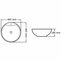 vidaXL Waschbecken mit &Uuml;berlauf 46,5 x 18 cm Keramik Wei&szlig;