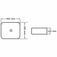 vidaXL Waschbecken 44,5 x 39,5 x 14,5 cm Keramik Schwarz