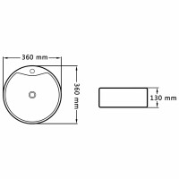 vidaXL Waschbecken mit &Uuml;berlauf 36 x 13 cm Keramik Wei&szlig;