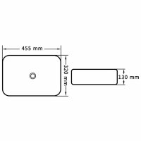 vidaXL Waschbecken 45,5 x 32 x 13 cm Keramik Wei&szlig;