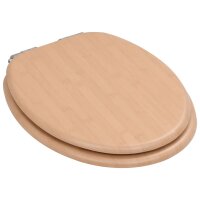 vidaXL Toilettensitz mit Soft-Close-Deckel MDF Bambus-Design