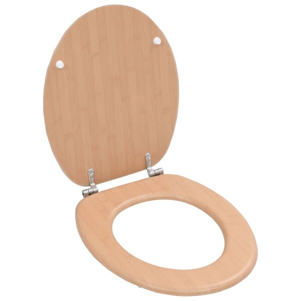 vidaXL Toilettensitz mit Deckel MDF Bambus-Design