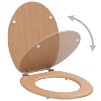 vidaXL Toilettensitz mit Deckel MDF Bambus-Design