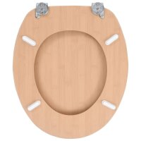 vidaXL Toilettensitz mit Deckel MDF Bambus-Design