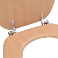 vidaXL Toilettensitz mit Deckel MDF Bambus-Design