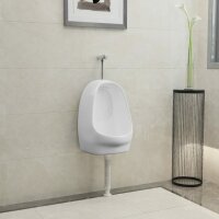 vidaXL Wandurinal mit Spülventil Keramik Weiß