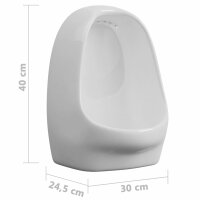 vidaXL Wandurinal mit Sp&uuml;lventil Keramik Wei&szlig;